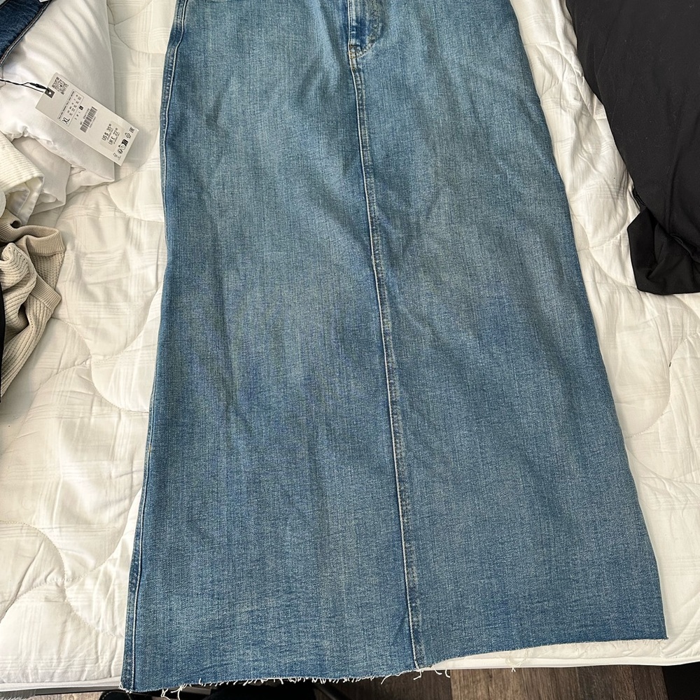 Zara Blue Denim Jean Skirt